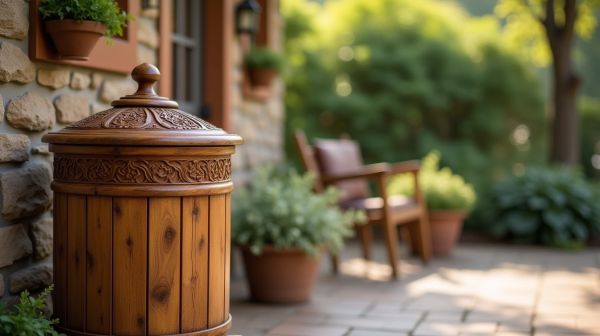 Aménager votre extérieur avec une poubelle en bois design